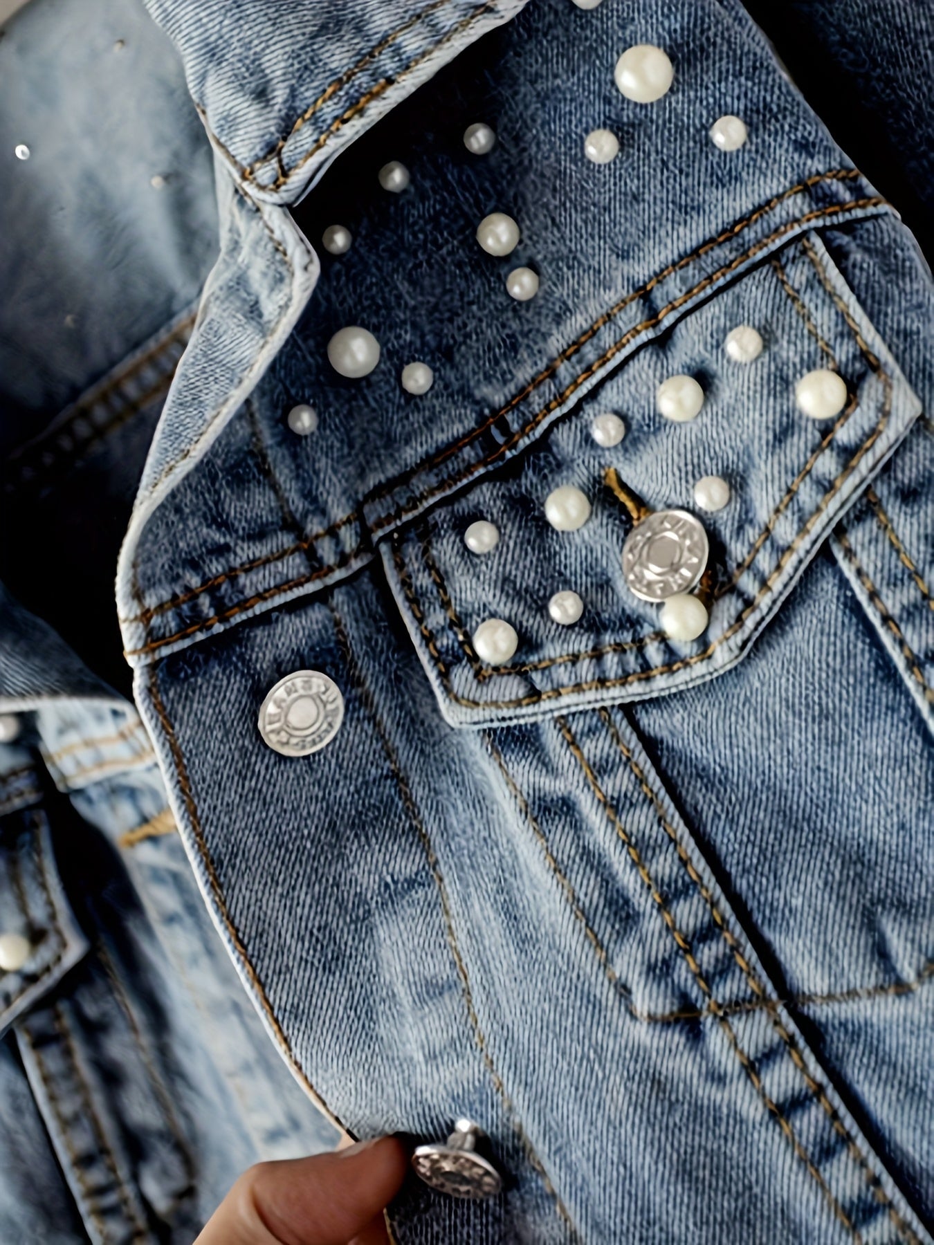 Women's Versatile Denim Button-Front Blazer – view 3