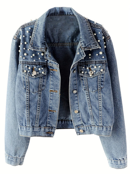 Women's Versatile Denim Button-Front Blazer – view 5