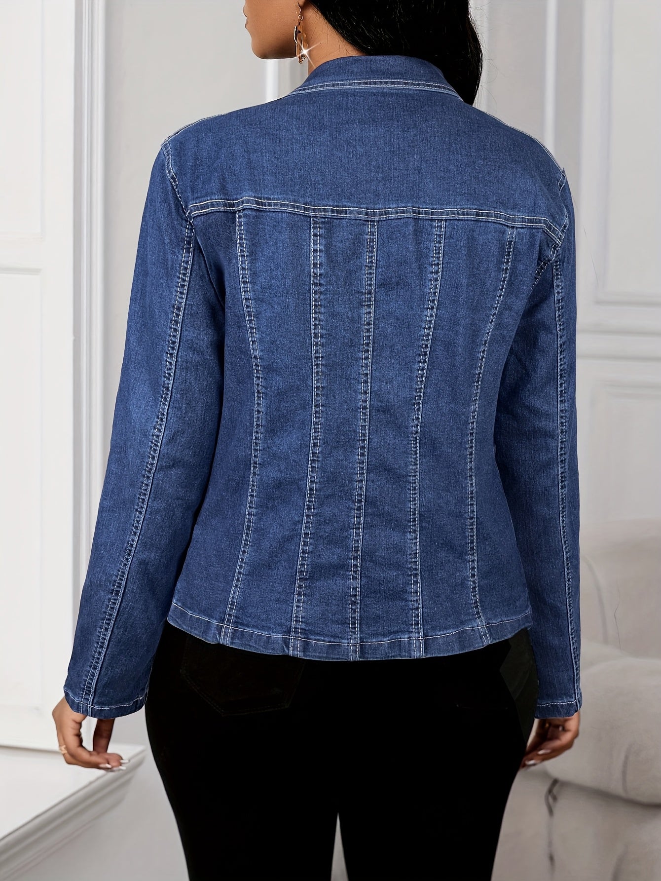 Women's Versatile Denim Button-Front Jacket – 4-Variant Selection detail view
