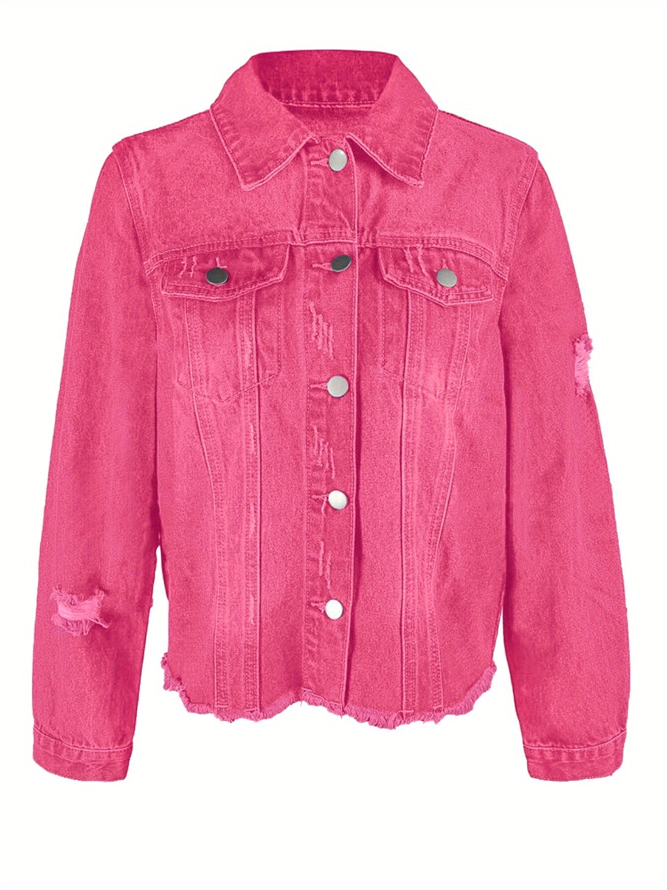 Women's Versatile Denim Button-Front Jacket – 6-Color Selection detail view