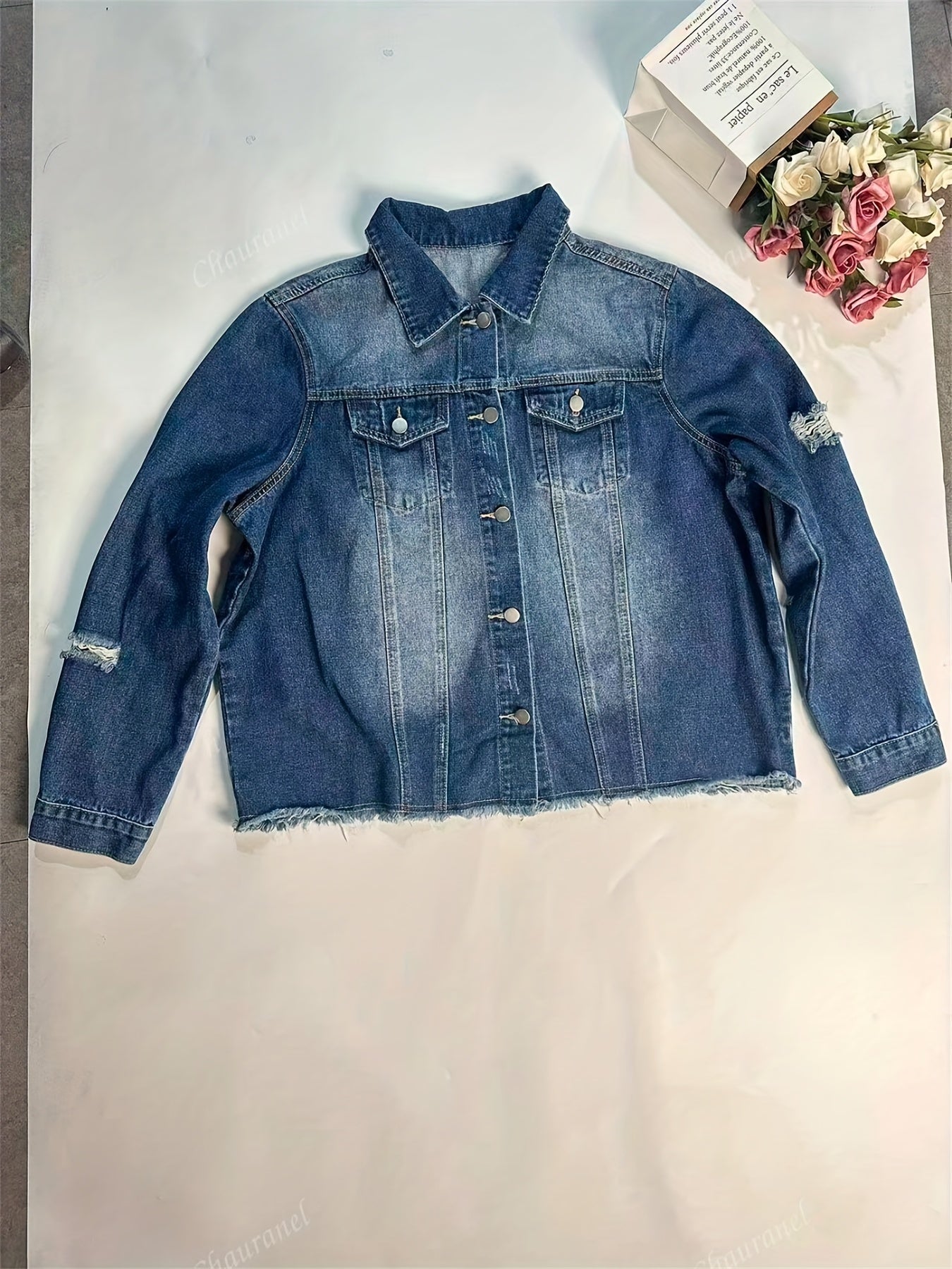 Women's Versatile Denim Button-Front Jacket – 6-Color Selection detail view