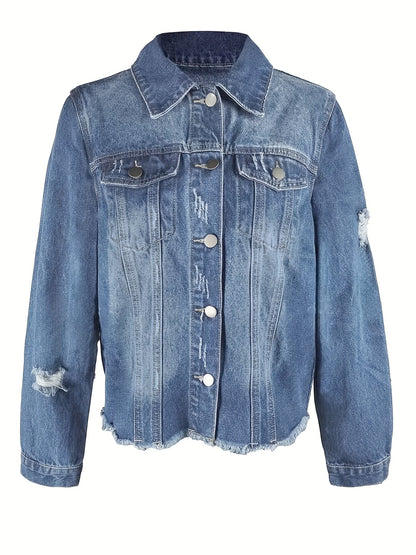 Women's Versatile Denim Button-Front Jacket – 6-Color Selection detail view