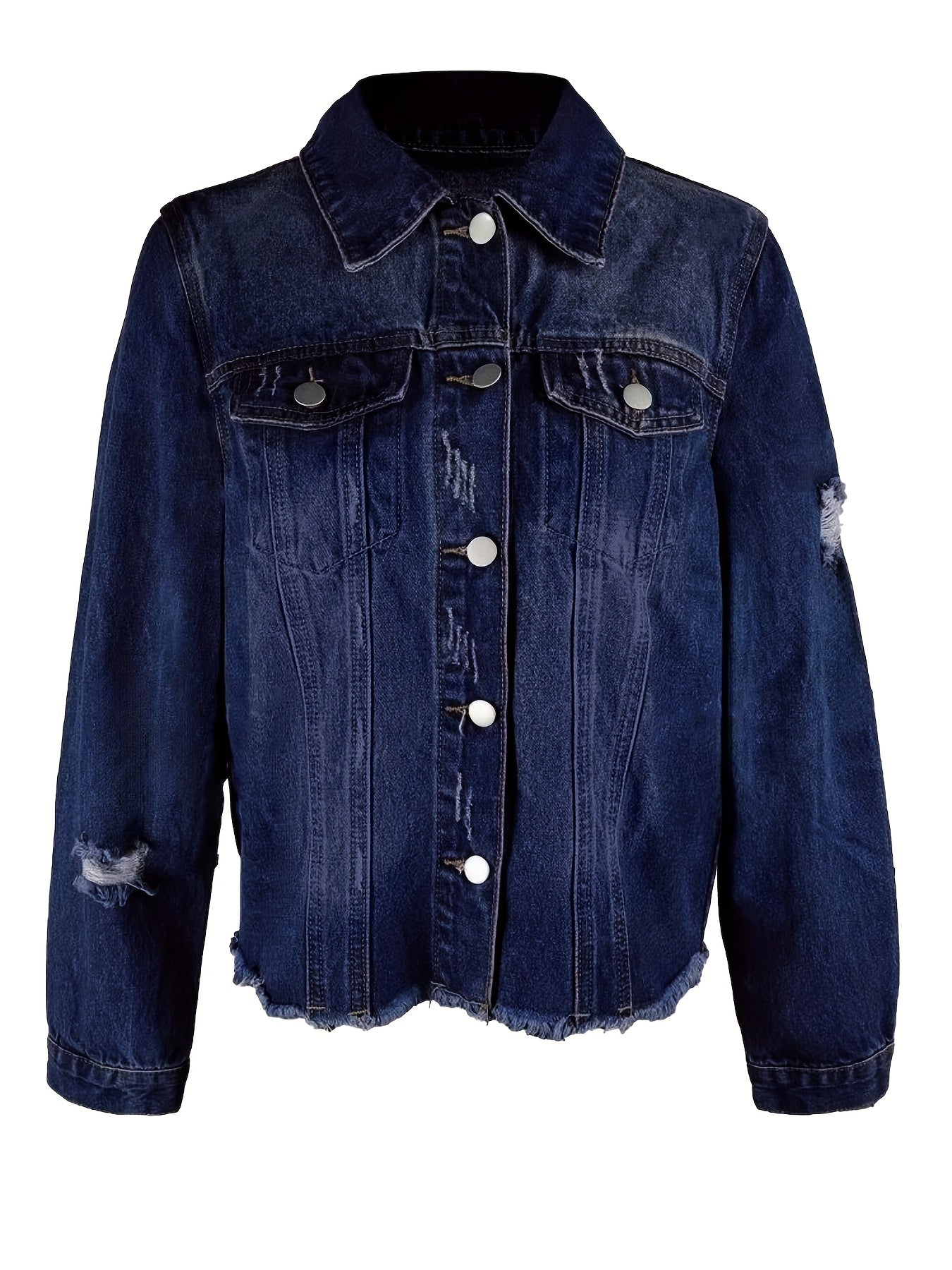 Women's Versatile Denim Button-Front Jacket – 6-Color Selection detail view
