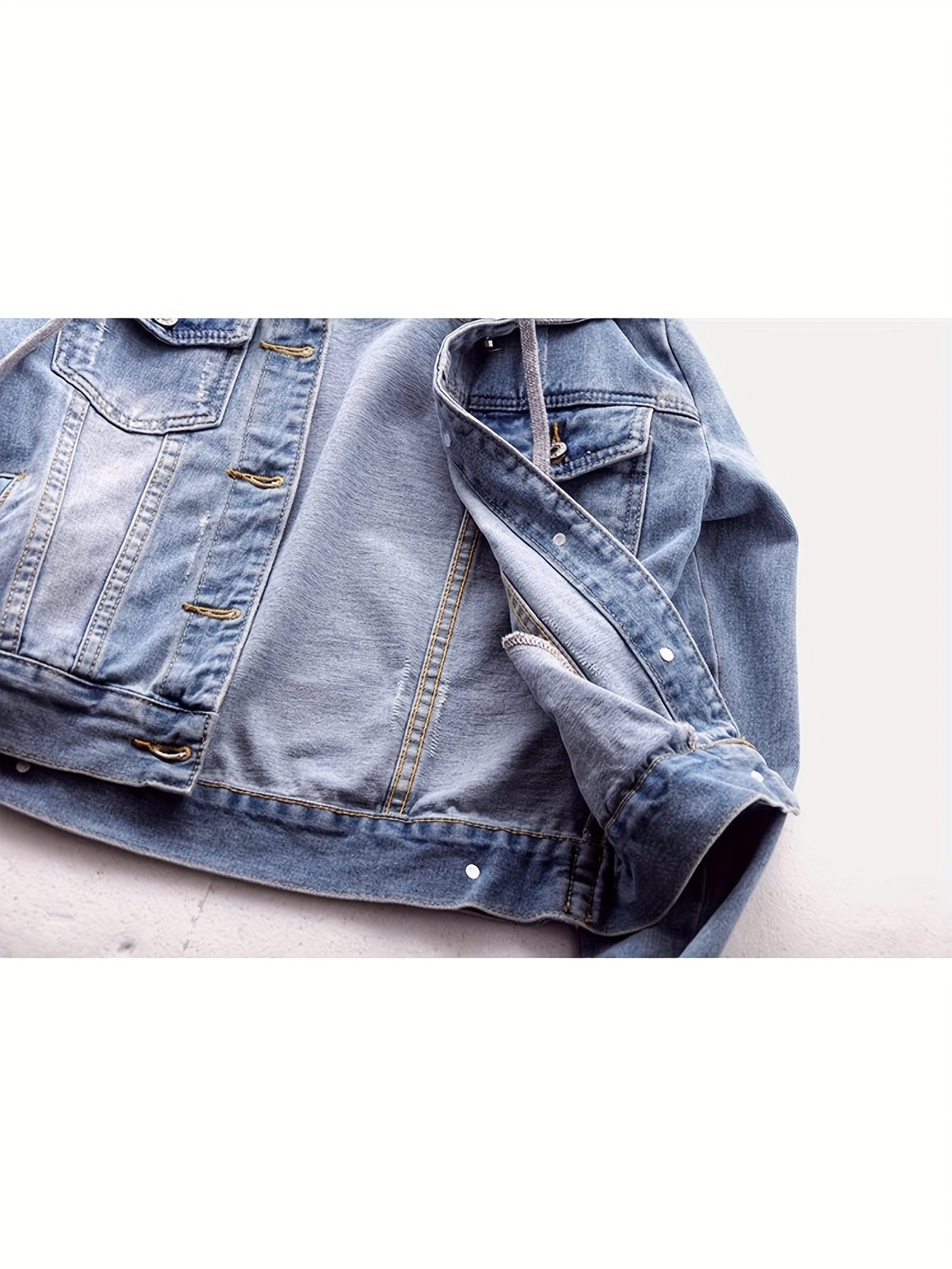 Women's Versatile Denim Button-Front Jacket – Sizes 0XL–4XL detail view