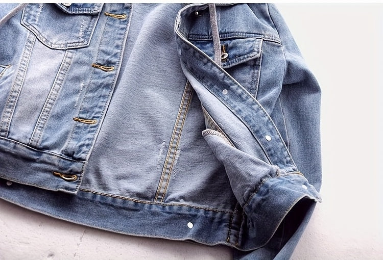 Women's Versatile Denim Button-Front Jacket – Sizes 0XL–4XL detail view