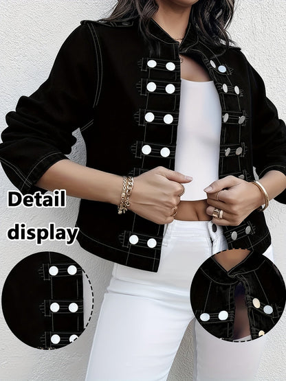 Women's Versatile Denim Button-Front Jacket – Sizes 1XL–4XL detail view