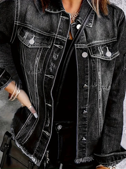 Women's Versatile Denim Button-Front Jacket – Sizes XS–S detail view