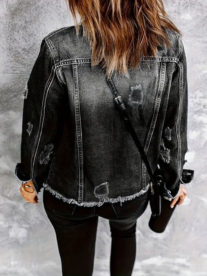 Women's Versatile Denim Button-Front Jacket – Sizes XS–S detail view