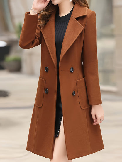 Women's Versatile Denim Double-Breasted Coat – Sizes M–XXL detail view