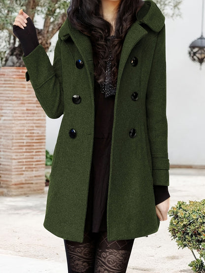 Women's Versatile Denim Double-Breasted Coat – Sizes S–XXL detail view