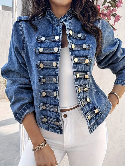 Women's Versatile Denim Double-Breasted Jacket – 5-Variant Selection detail view
