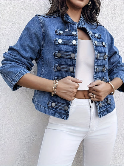 Women's Versatile Denim Double-Breasted Jacket – 5-Variant Selection detail view
