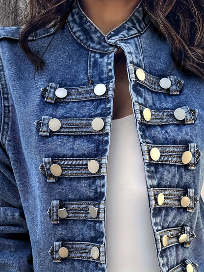 Women's Versatile Denim Double-Breasted Jacket – 5-Variant Selection detail view