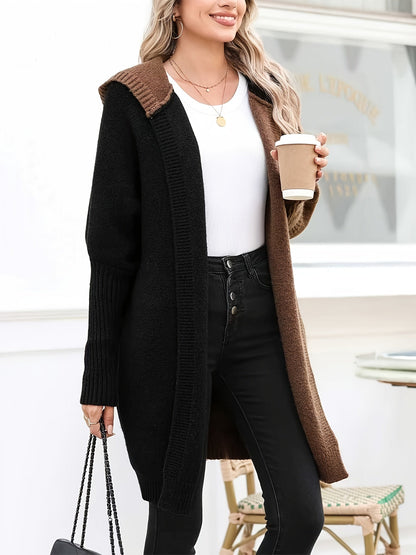 Women's Versatile Denim Open-Front Cardigan – Black / Sizes S–XL detail view