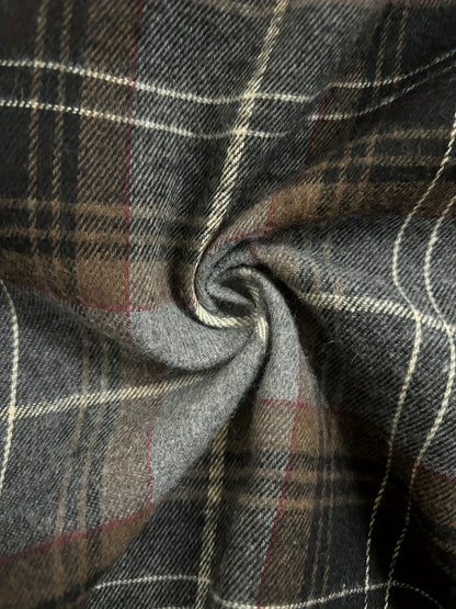 Women's Versatile Denim Plaid Shacket – Dark Gray detail view