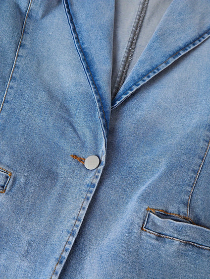 Women's Versatile Denim Pullover Blazer – view 3