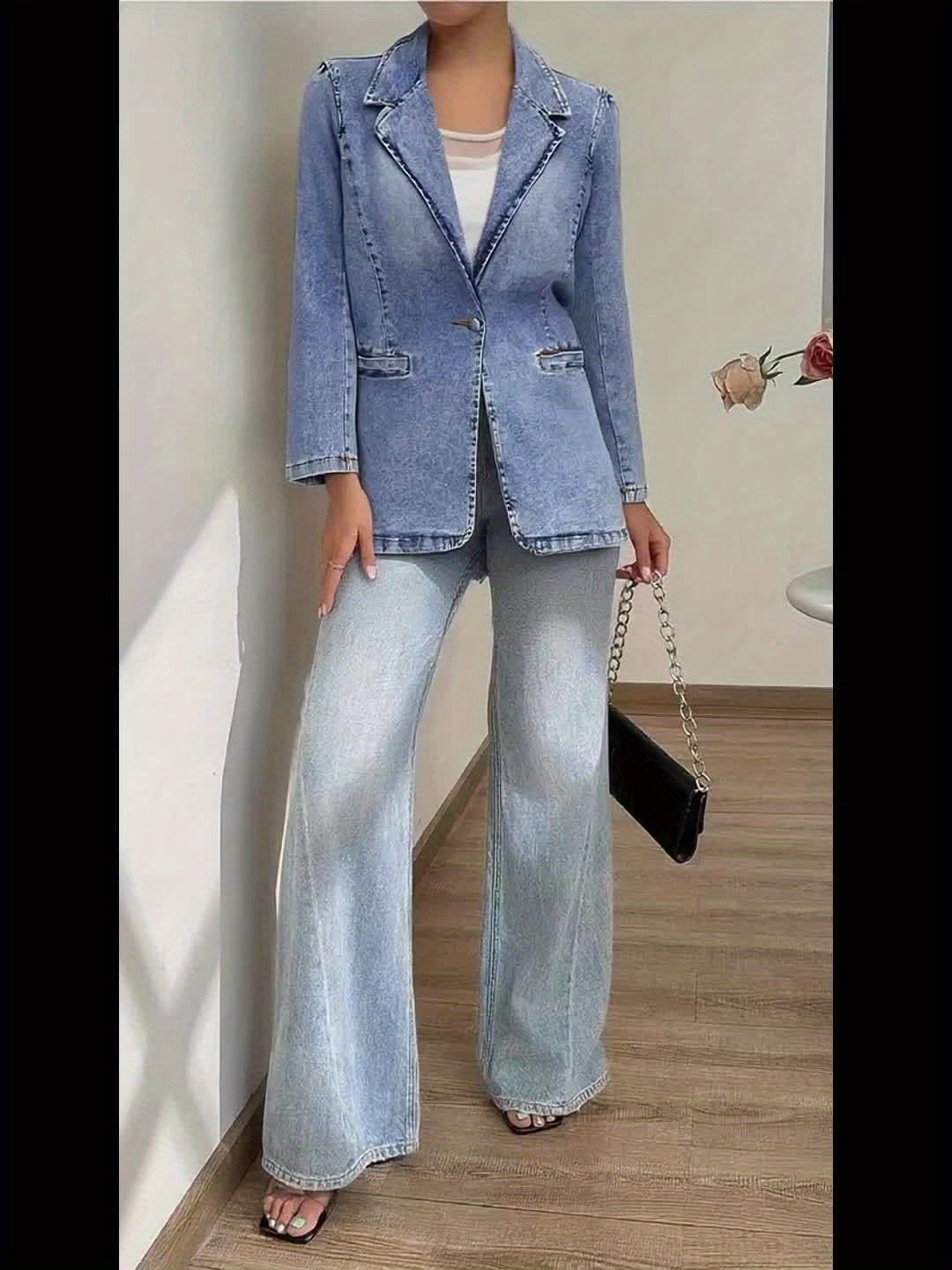 Women's Versatile Denim Pullover Blazer – view 4