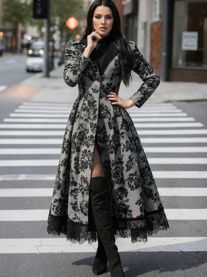 Women's Versatile Denim Pullover Coat – Black Denim Wash 40101 detail view