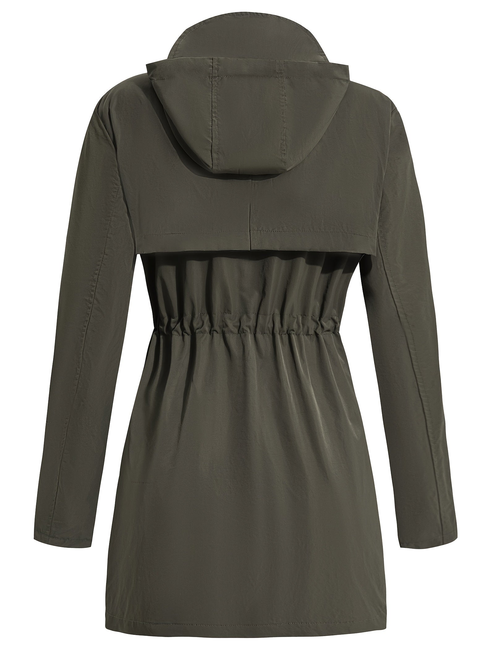 Women's Versatile Denim Pullover Coat – fern green / Navy Color detail view
