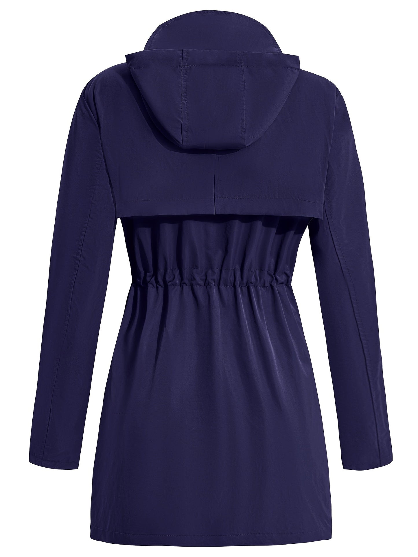 Women's Versatile Denim Pullover Coat – fern green / Navy Color detail view