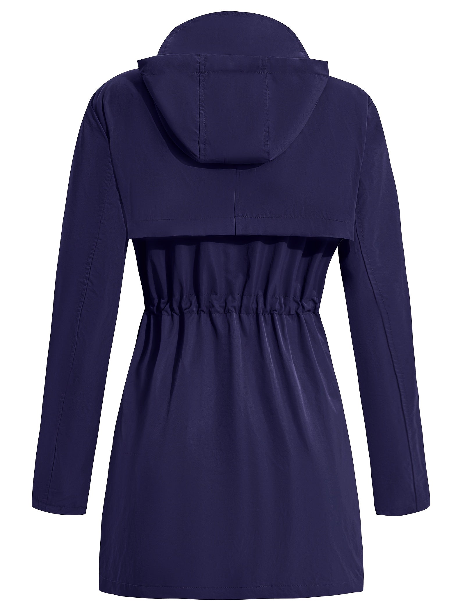 Women's Versatile Denim Pullover Coat – fern green / Navy Color detail view
