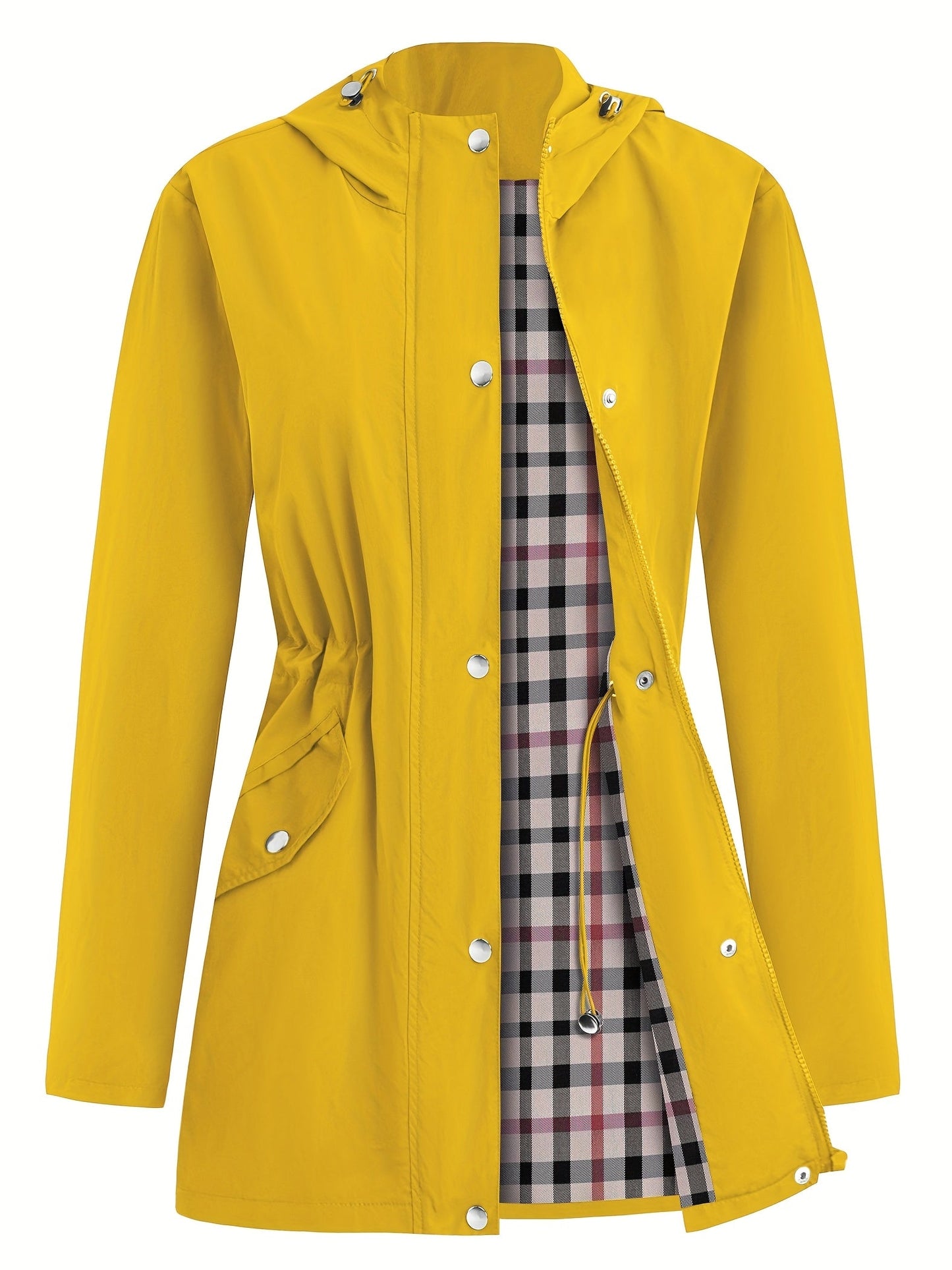 Women's Versatile Denim Pullover Coat – fern green / Navy Color detail view