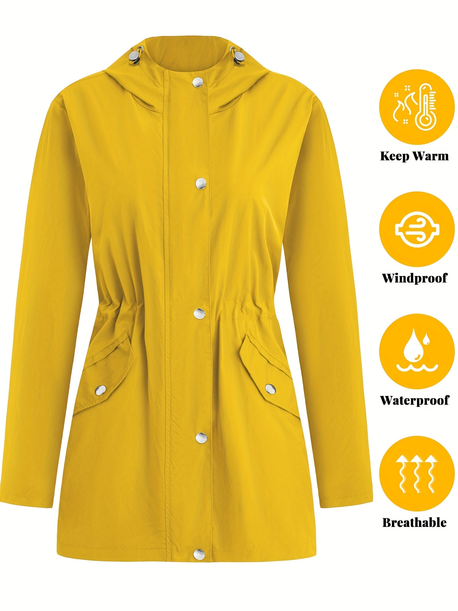 Women's Versatile Denim Pullover Coat – fern green / Navy Color detail view