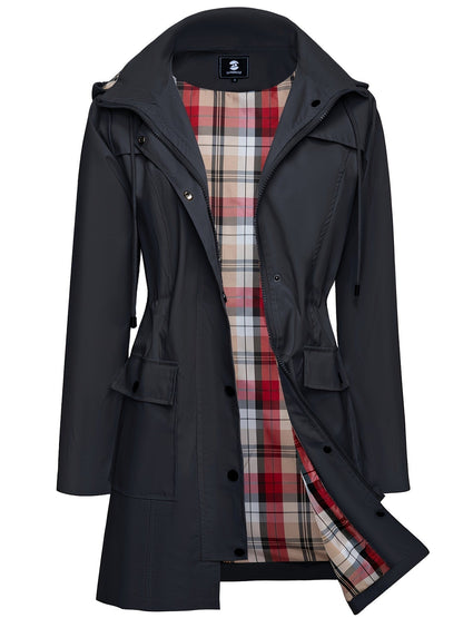 Women's Versatile Denim Pullover Coat – Tan / Black detail view