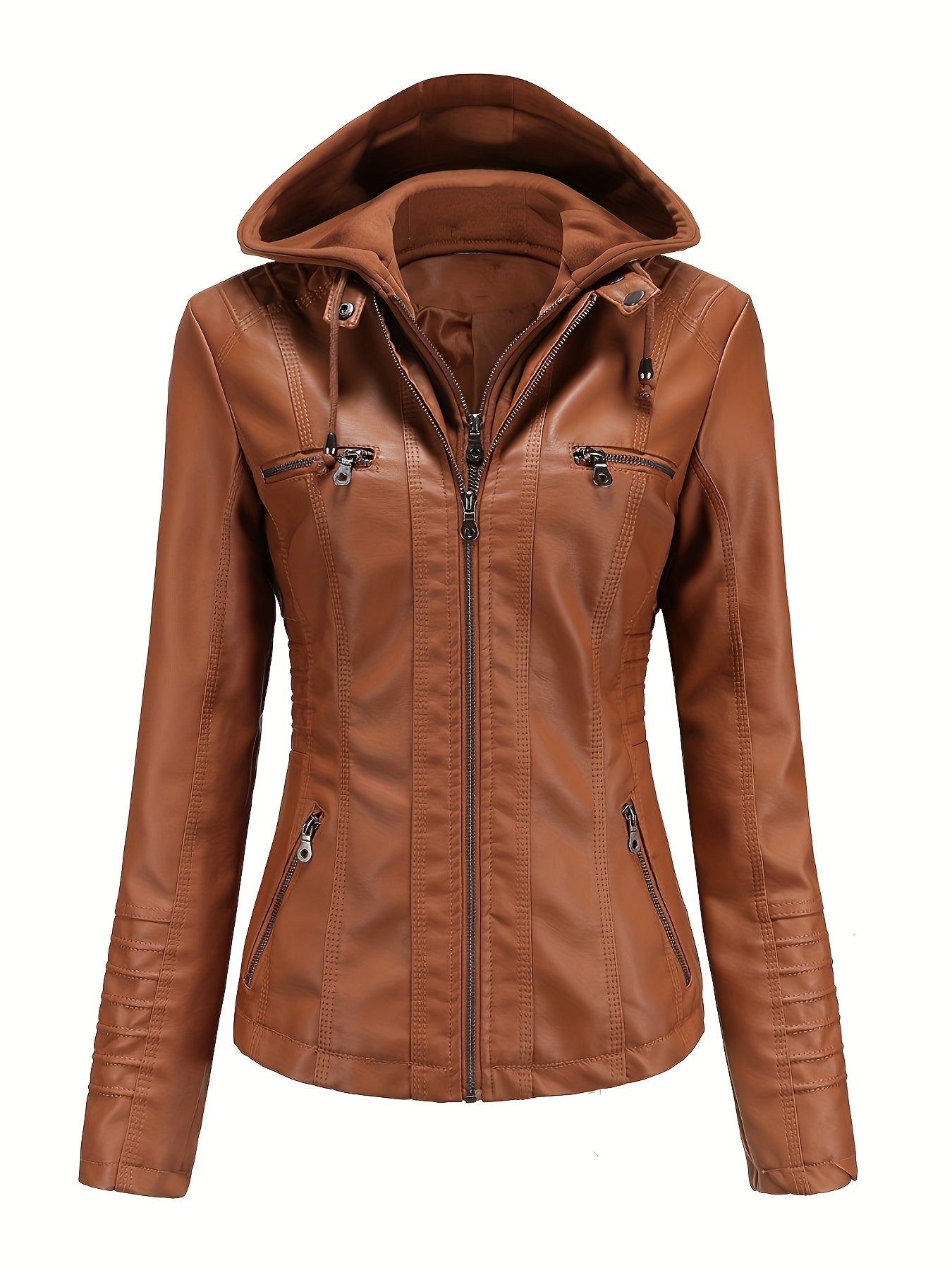 Women's Versatile Denim Pullover Jacket – Black / Camel – Black option – main product image