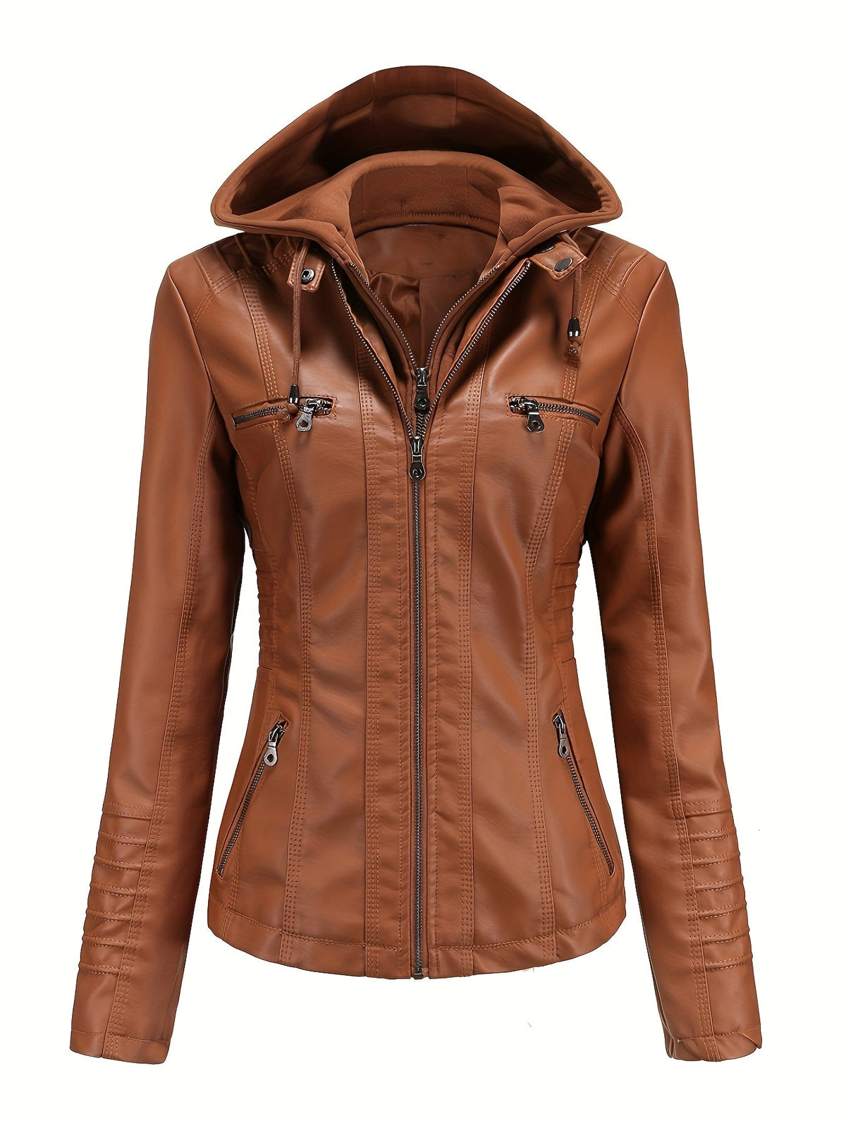 Women's Versatile Denim Pullover Jacket – Black / Camel – Black option – main product image