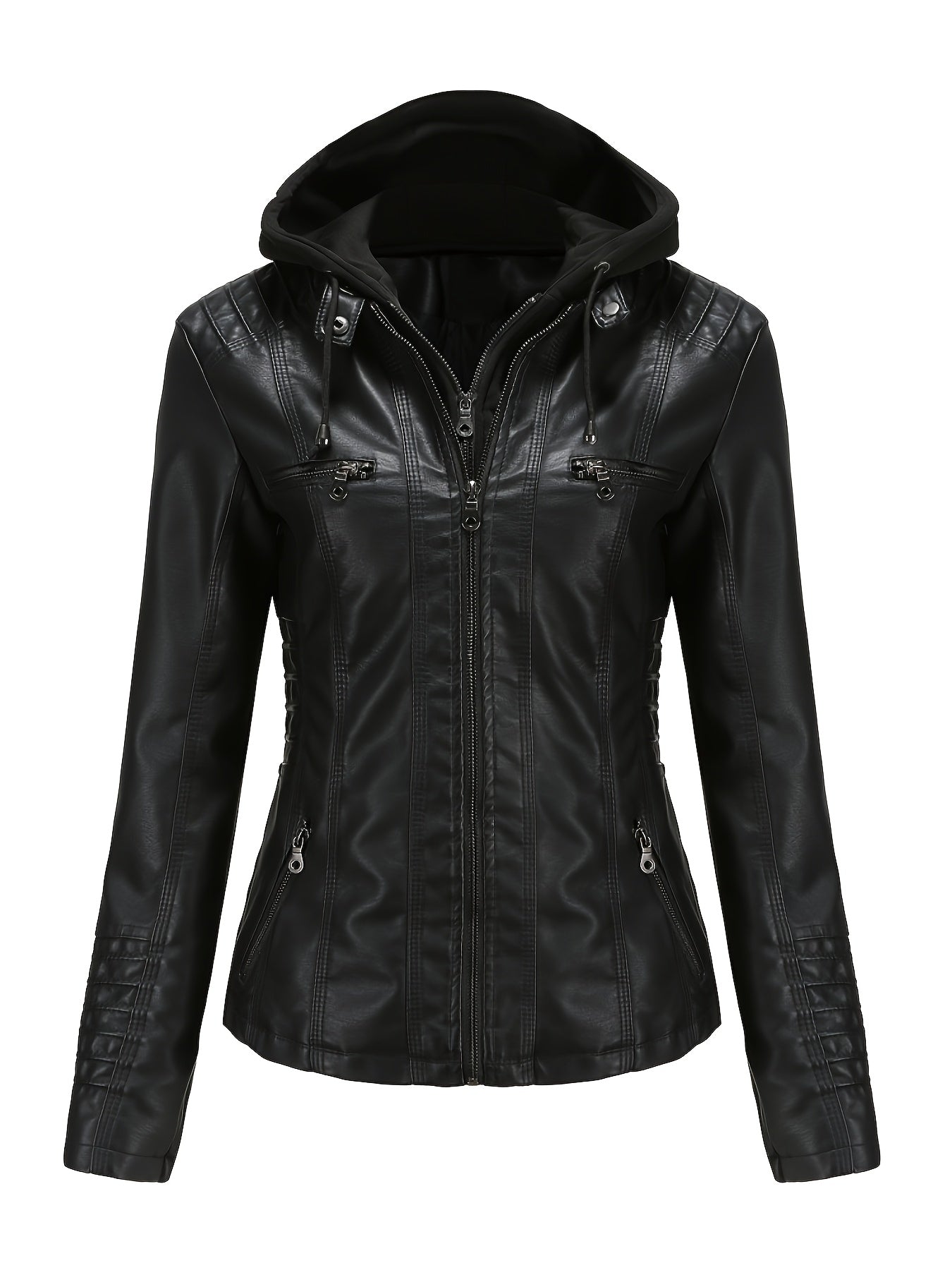 Women's Versatile Denim Pullover Jacket – Black / Camel – Black option – view 2