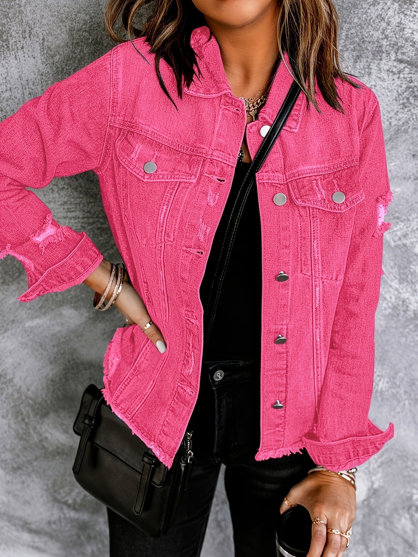 Women's Versatile Denim Pullover Jacket – Blue / Dark Blue / 8-Color Selection detail view