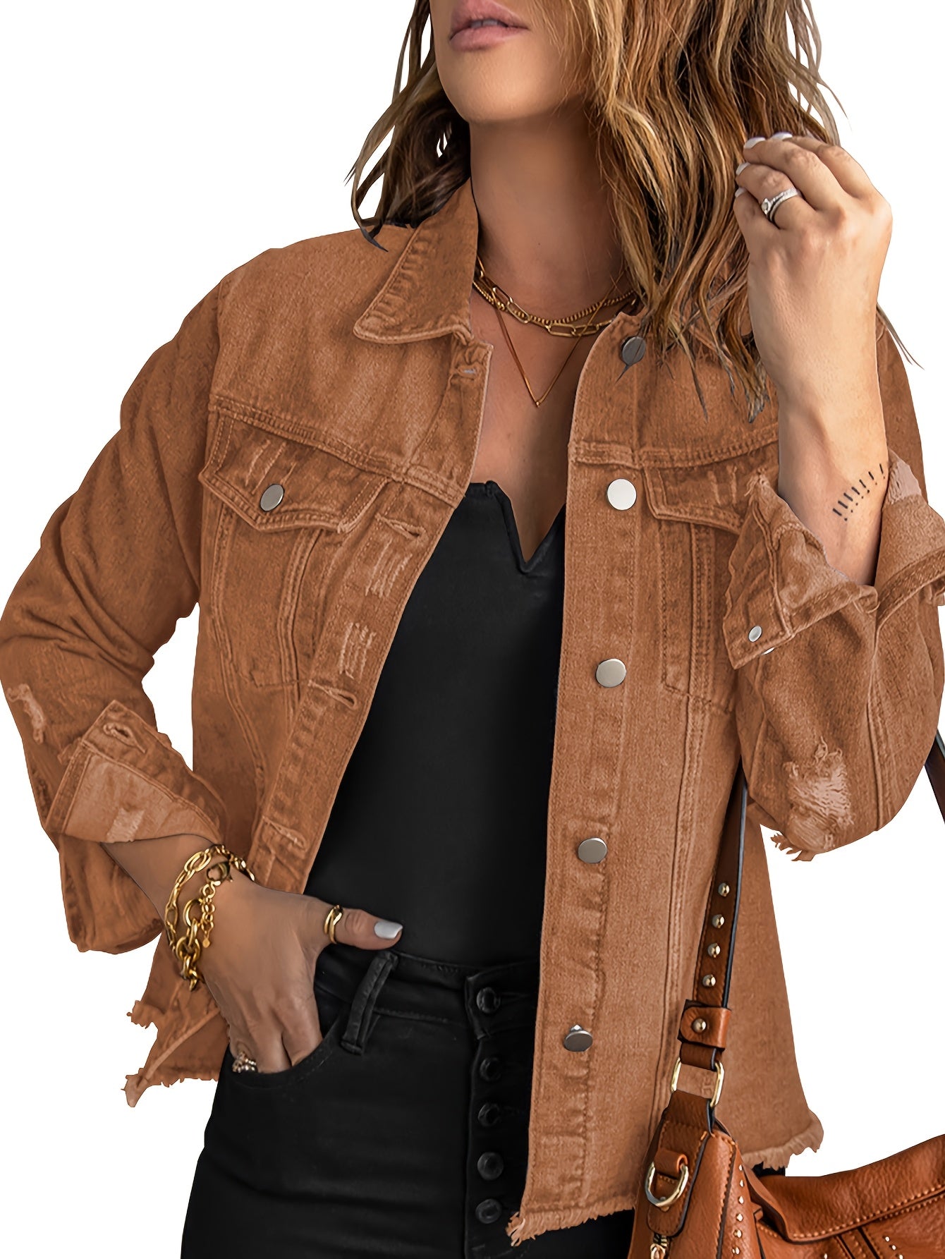 Women's Versatile Denim Pullover Jacket – Blue / Dark Blue / 8-Color Selection detail view