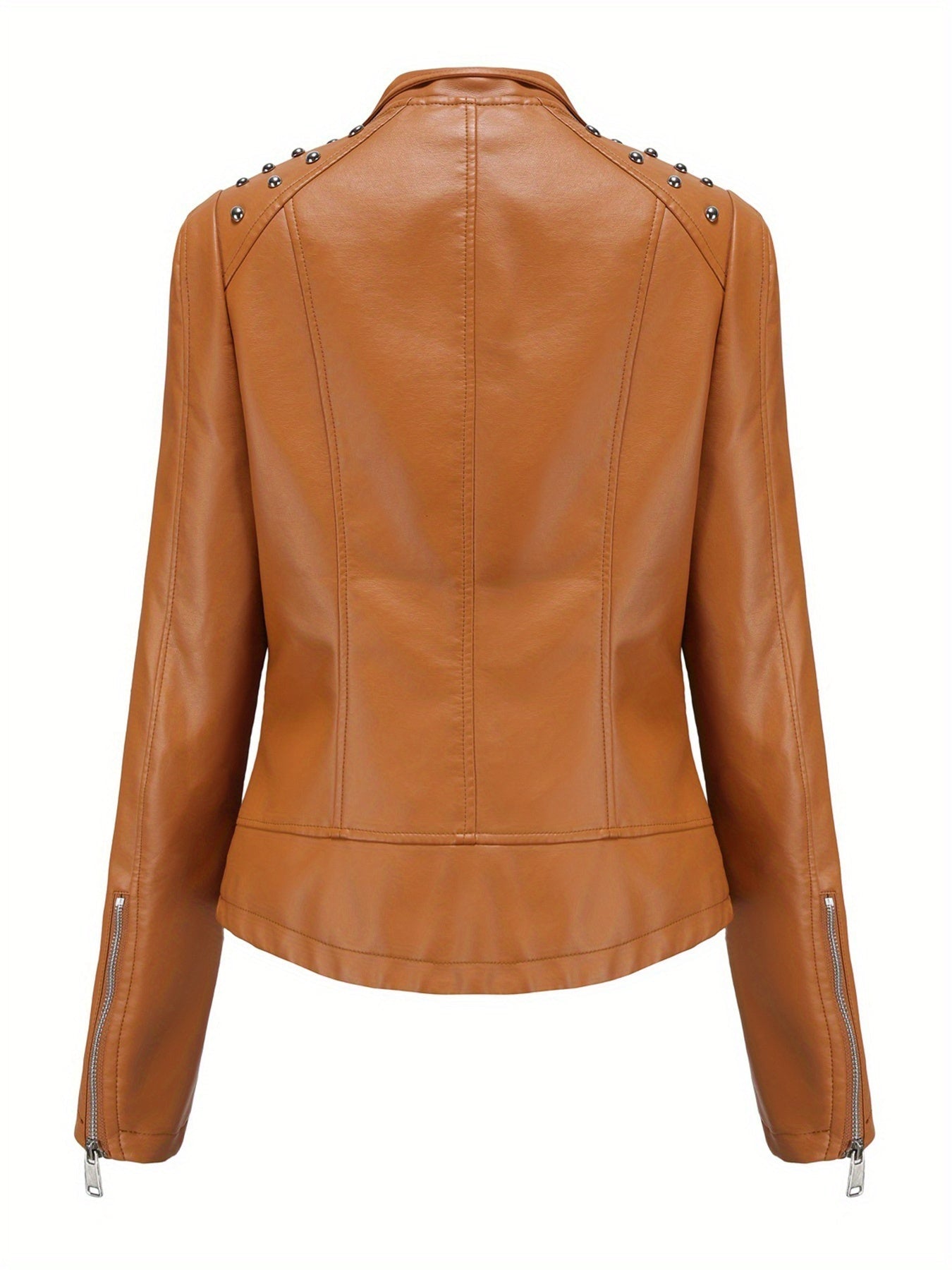 Women's Versatile Denim Pullover Jacket – Burgundy / Camel detail view