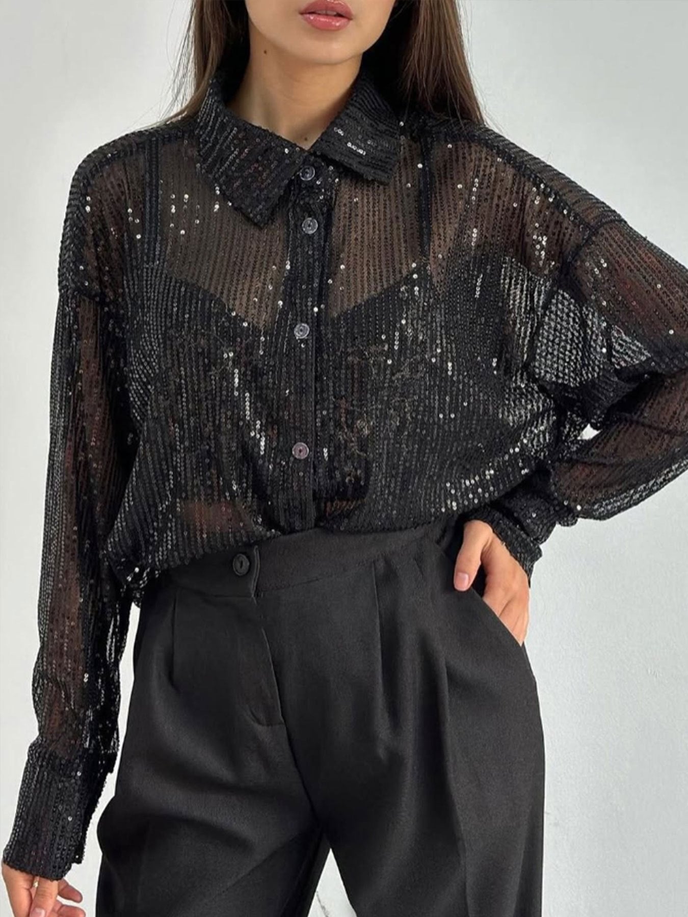 Women's Versatile Denim Pullover Jacket – Dark Green / Champagne detail view