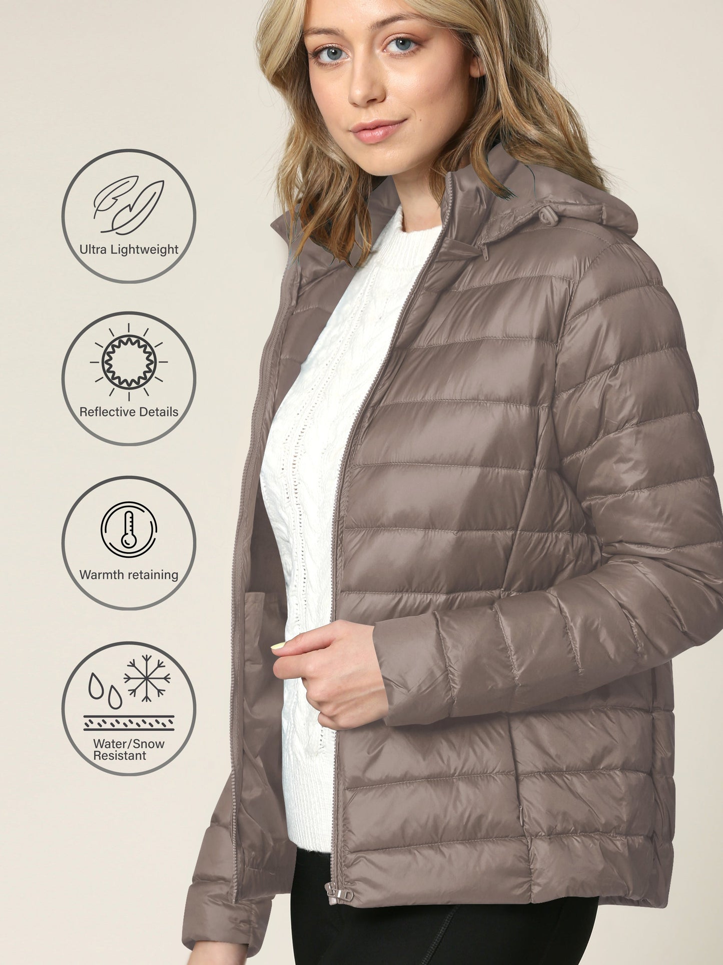 Women's Versatile Denim Pullover Jacket – Navy / Olive detail view