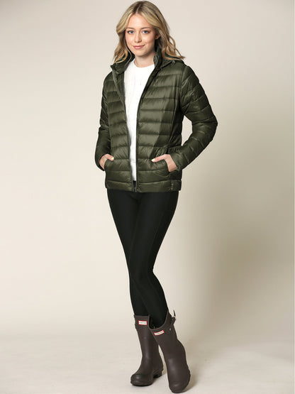 Women's Versatile Denim Pullover Jacket – Navy / Olive detail view