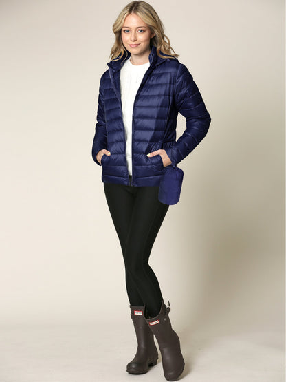 Women's Versatile Denim Pullover Jacket – Navy / Olive detail view