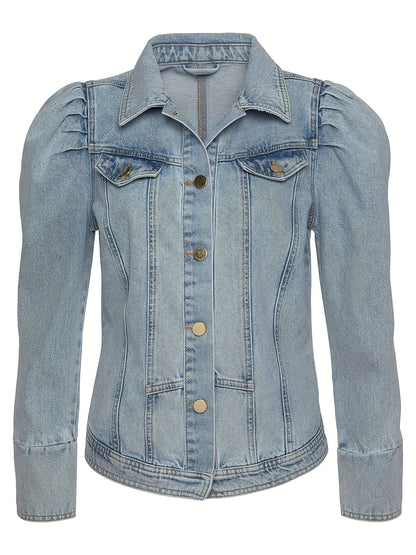 Women's Versatile Denim Single-Breasted Jacket – Sizes XS detail view