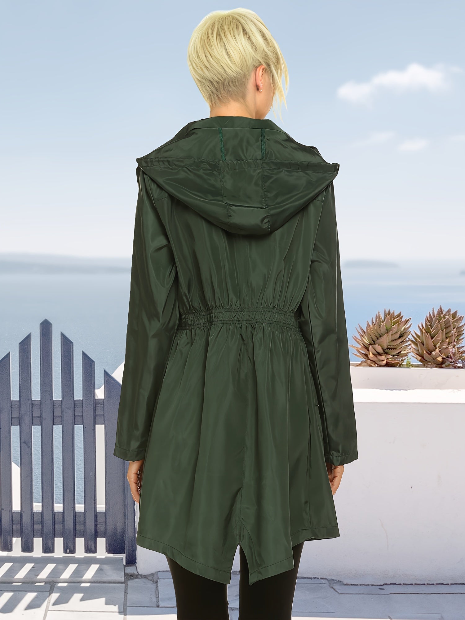 Women's Versatile Denim Zip-Up Coat detail view