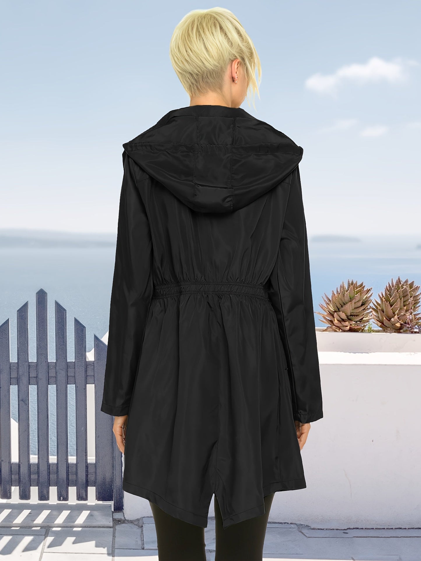 Women's Versatile Denim Zip-Up Coat detail view