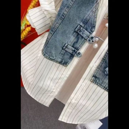 Women's Versatile Denim Zip-Up Shacket detail view