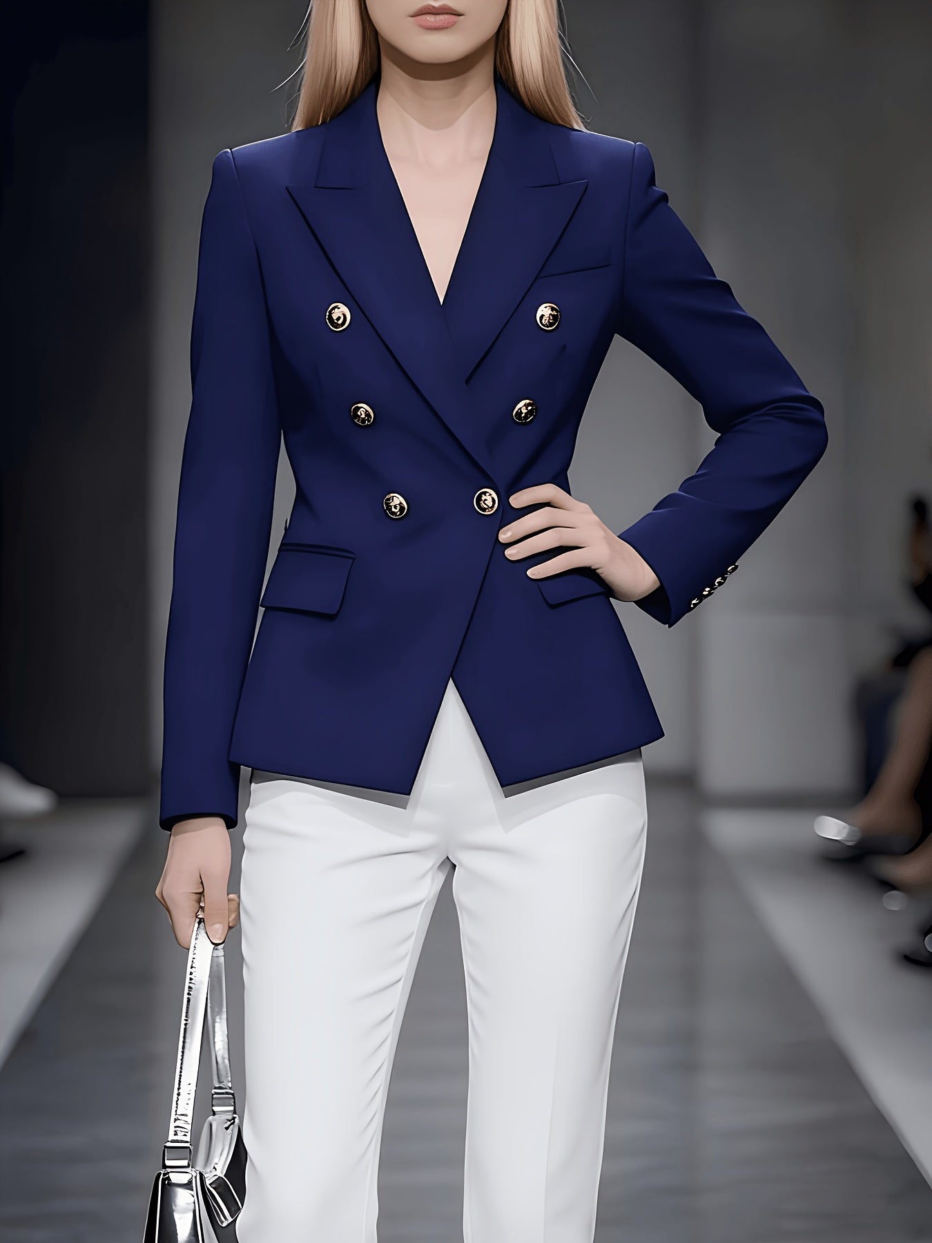 Women's Versatile Double-Breasted Blazer detail view