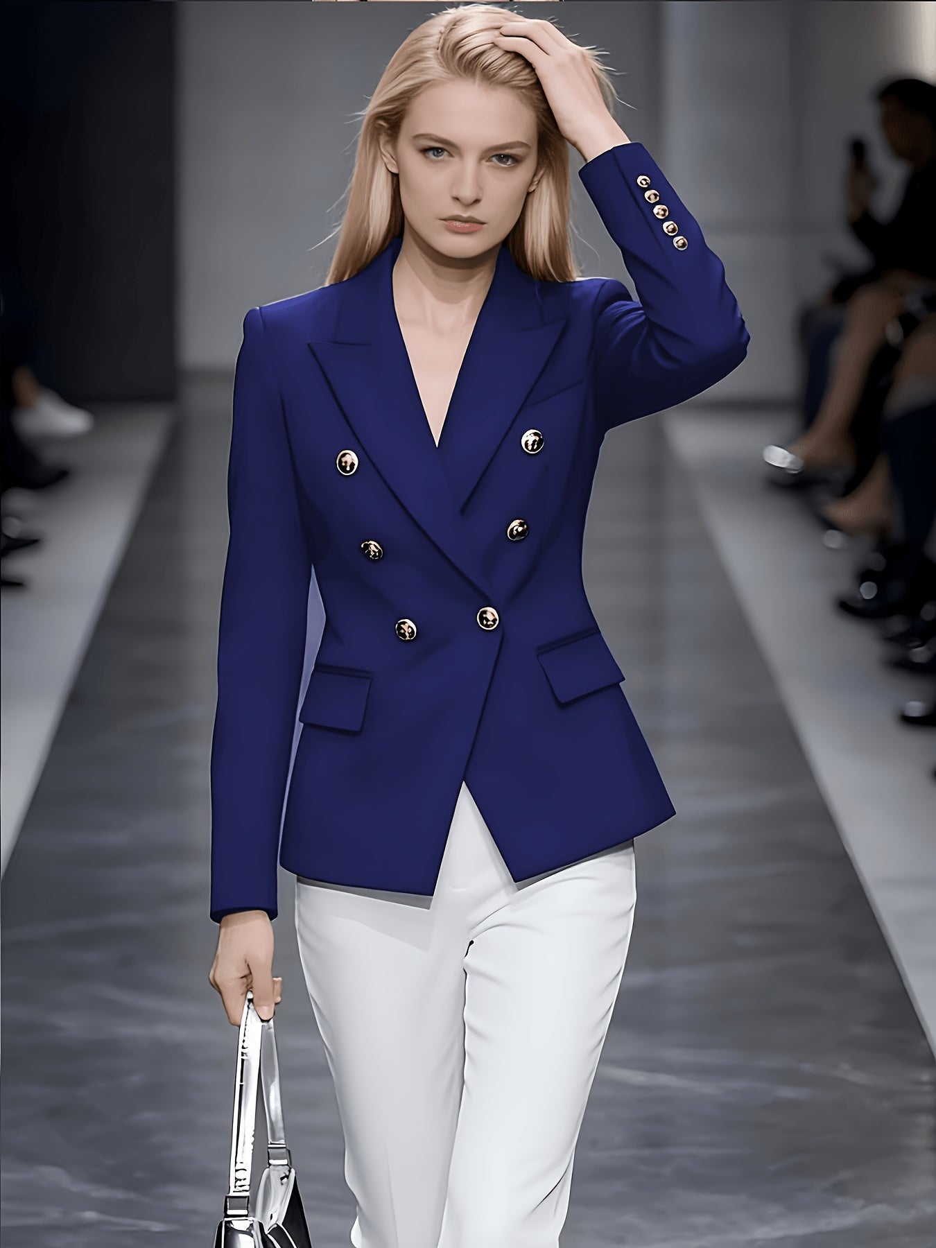 Women's Versatile Double-Breasted Blazer detail view