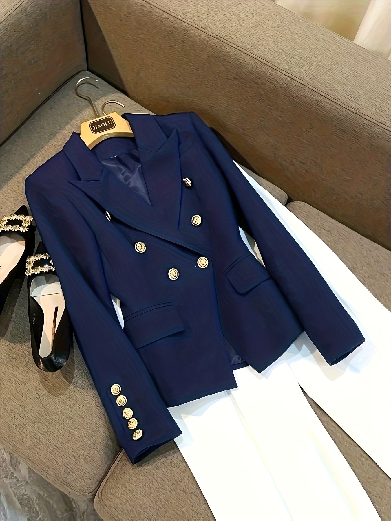 Women's Versatile Double-Breasted Blazer detail view