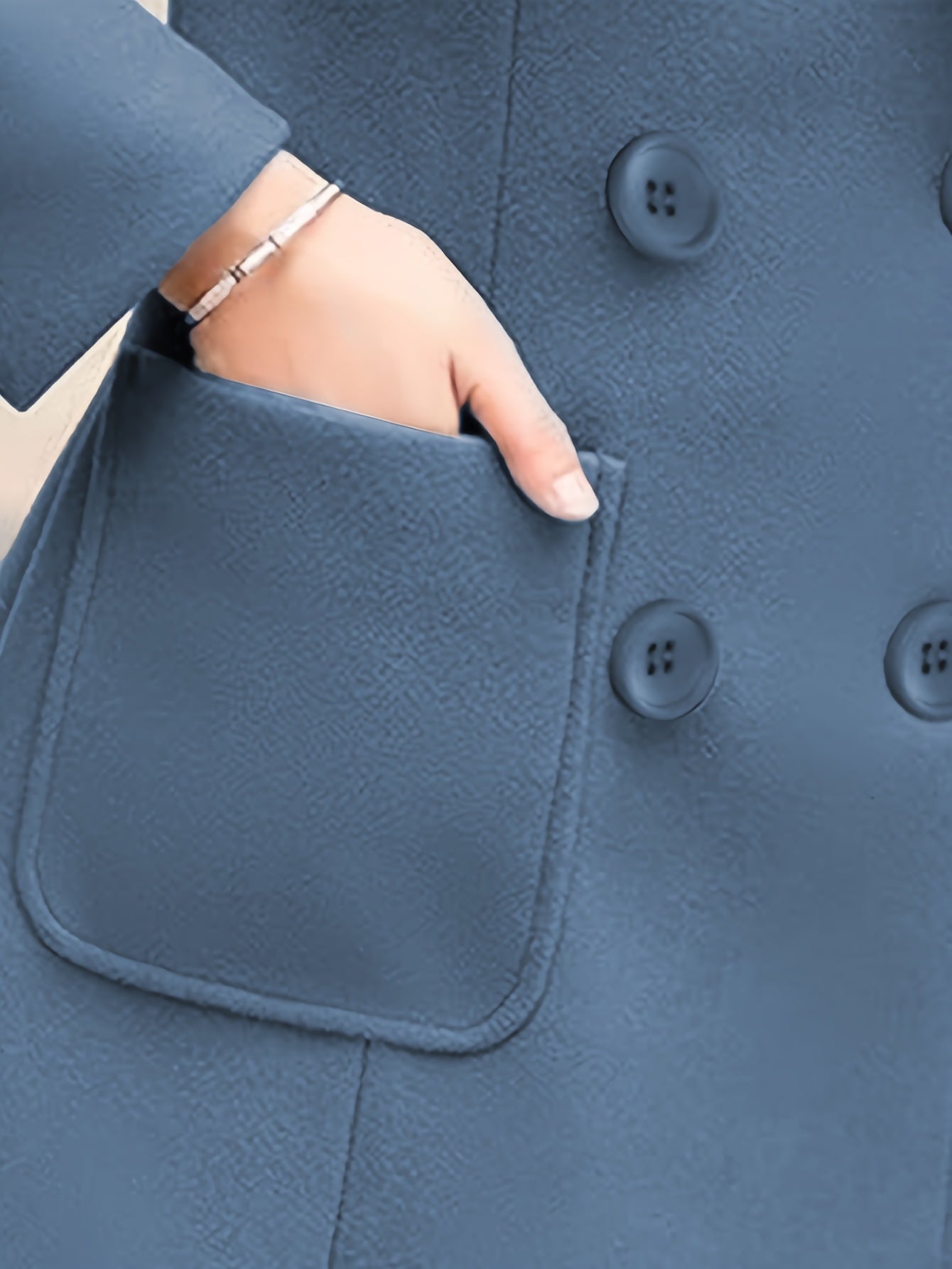 Women's Versatile Double-Breasted Coat detail view
