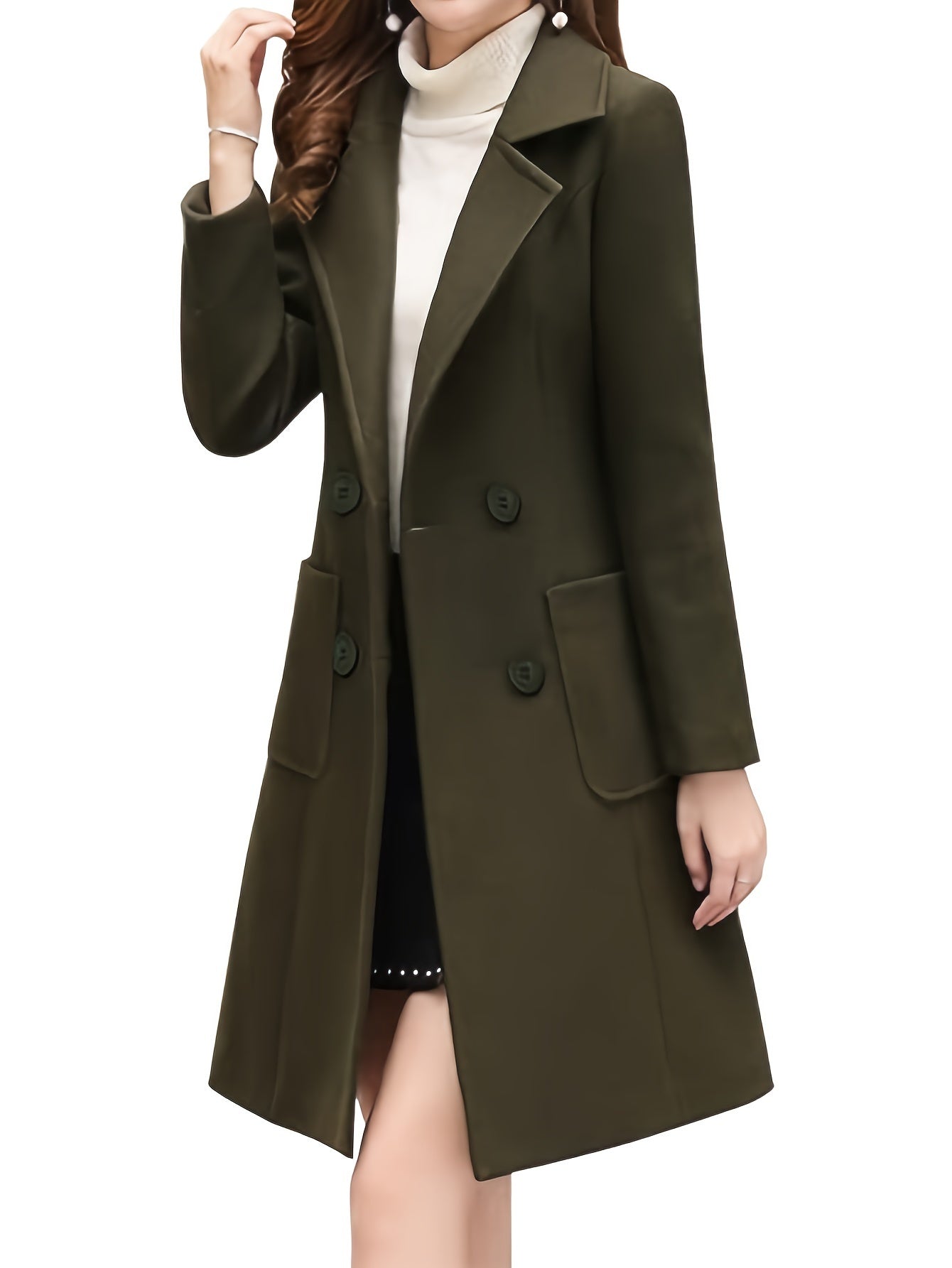 Women's Versatile Double-Breasted Coat detail view