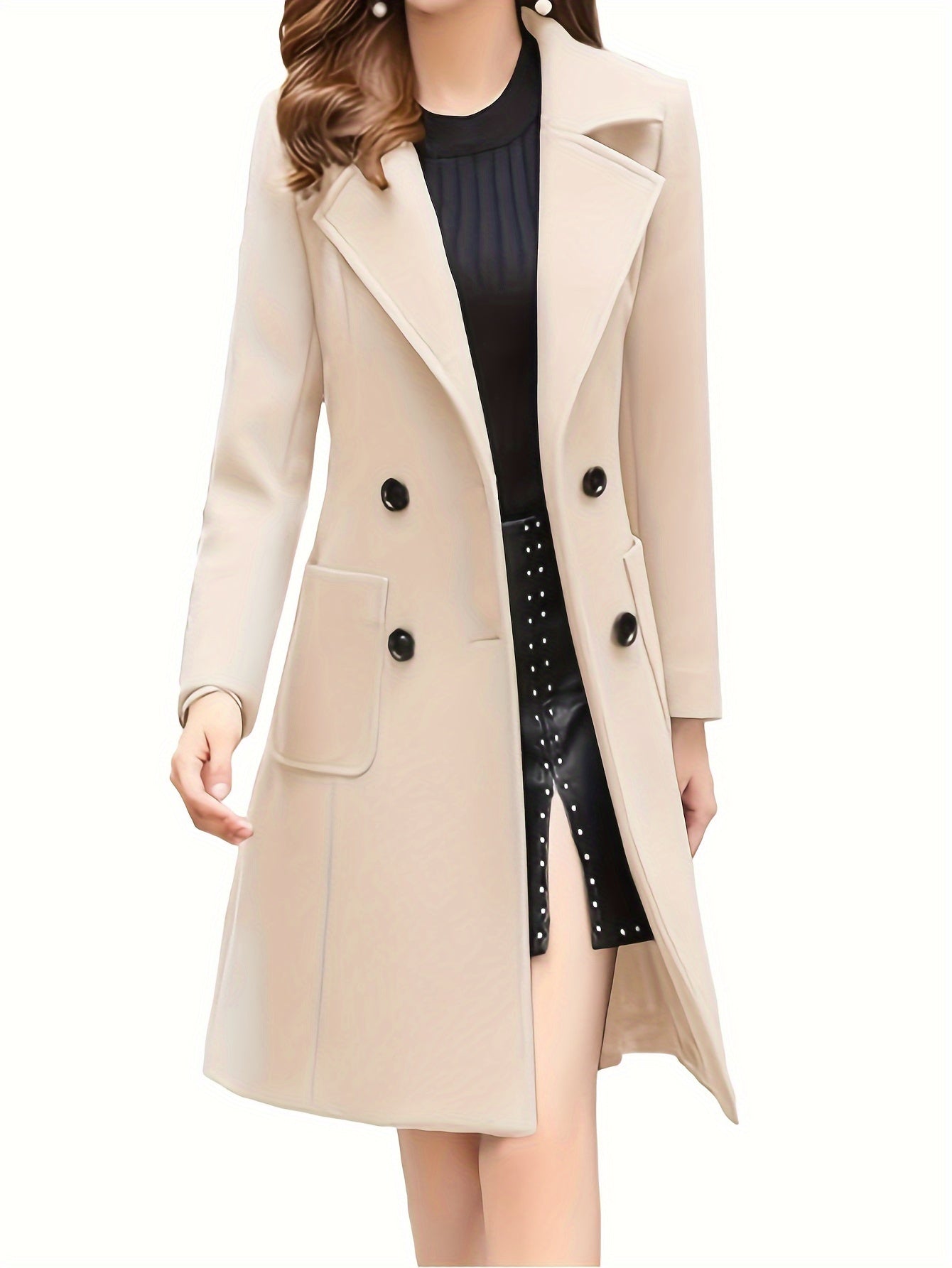 Women's Versatile Double-Breasted Coat detail view