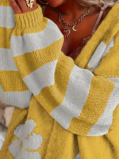 Women's Versatile Floral Button-Front Cardigan detail view