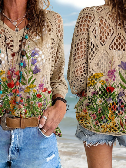 Women's Versatile Floral Pullover Hoodie – view 4
